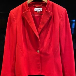 Calvin Klein Jacket ~ Size 14 ~ Red with Gold button